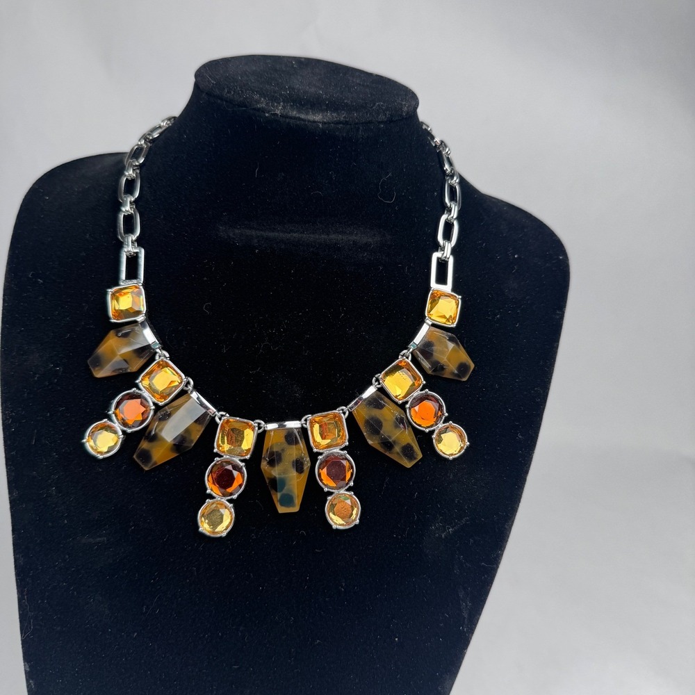 Lia Sophia Zocalo Retired Style Animal Print Silver Toned Necklace